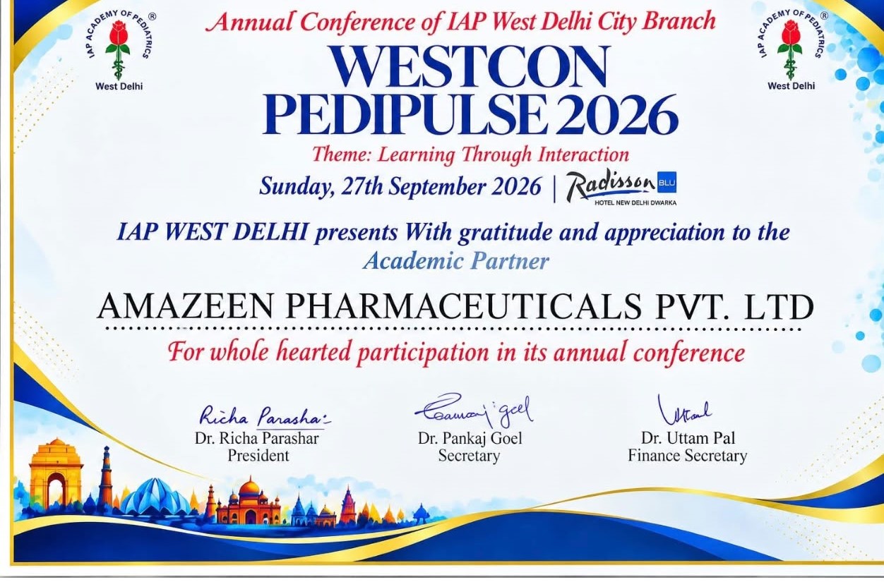 AmazEen Pharmaceuticals certificate